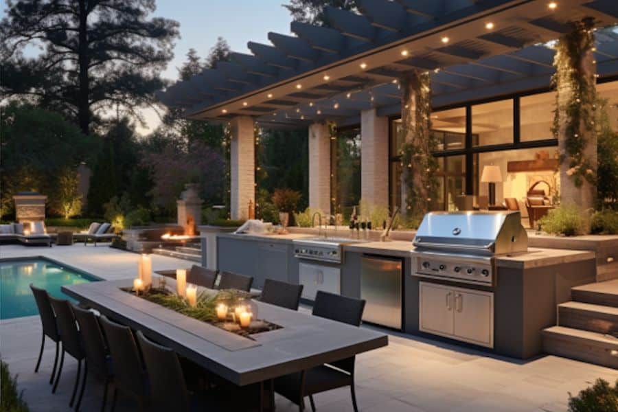 outdoor kitchen countertops concrete