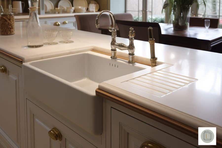 porcelain sink in a kitchen