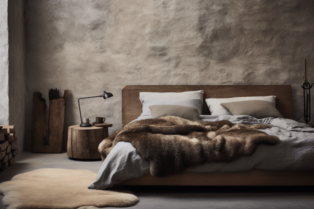 cozy bedroom faux fur