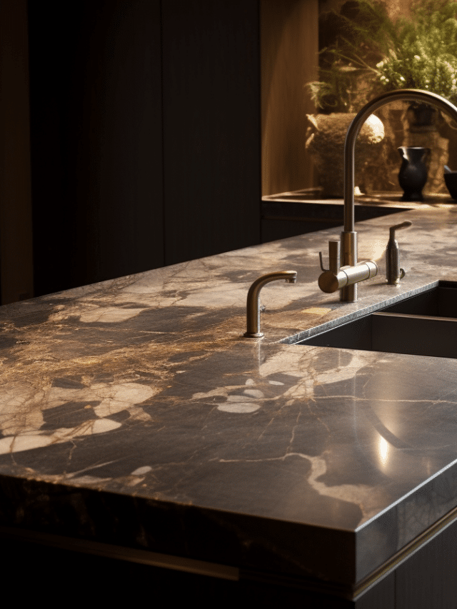 marble kitchen with sink