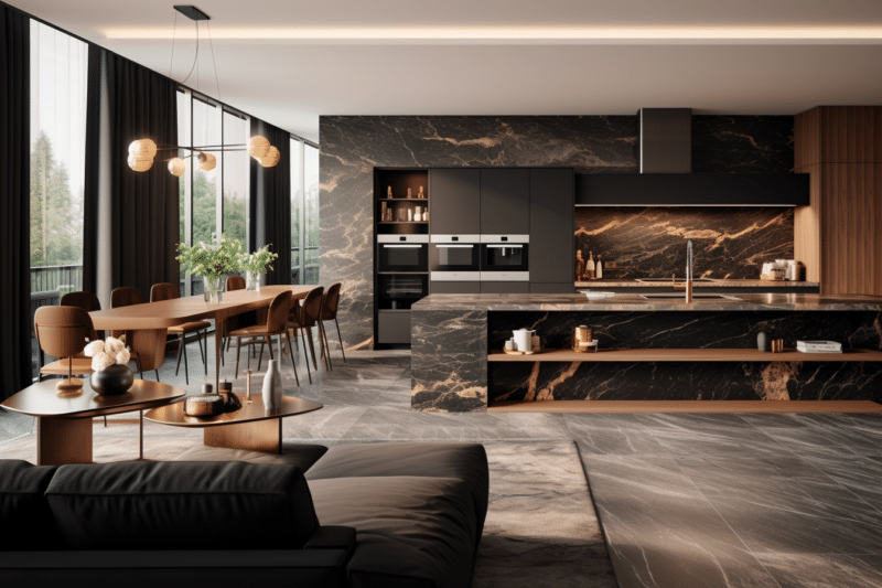 Top kitchen design ideas with dark marble countertops - Unique Design Blog