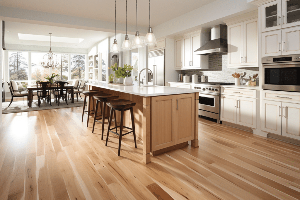 hickory flooring in kitchne