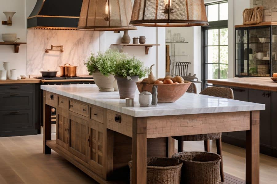 modern farmhouse with old world charm and baskets