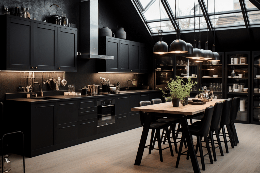 scandinavian black kitchen