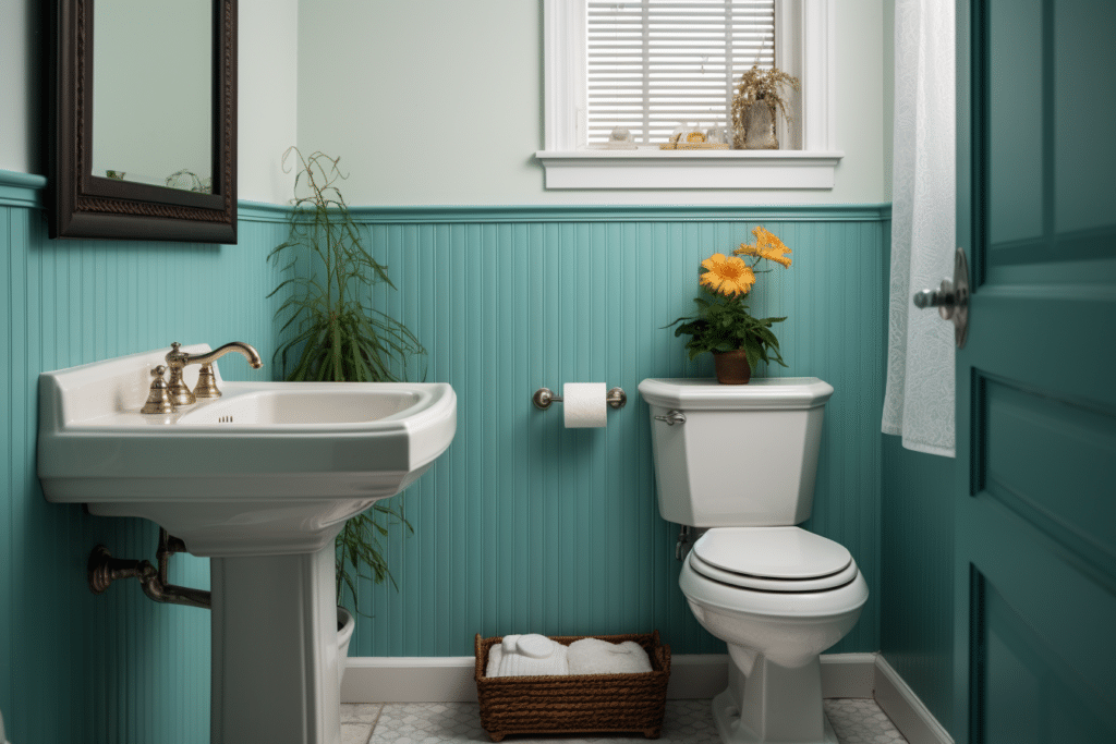 small bathroom turquoise