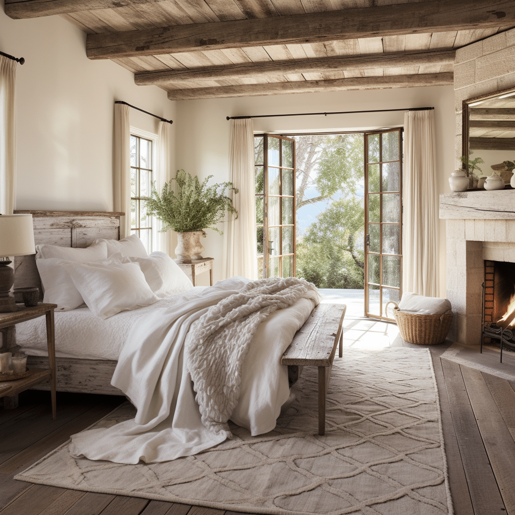 cozy bedroom with throw