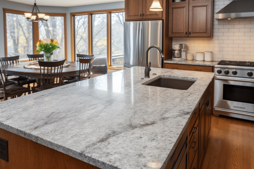 leathered granite kitchen