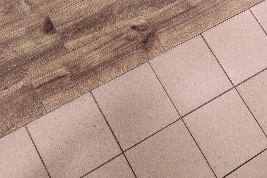 wood tile transition