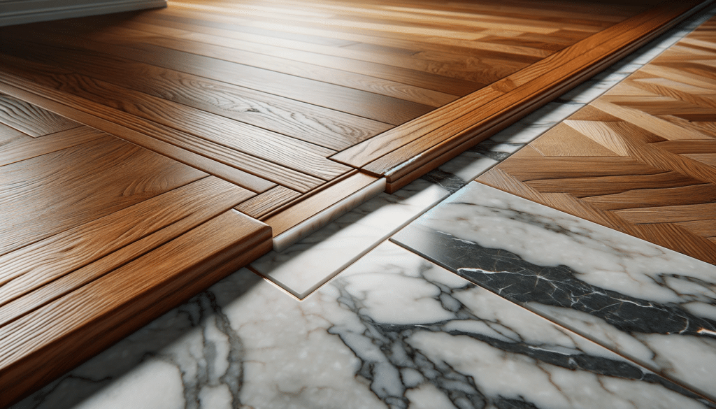 wood to marble tile transition