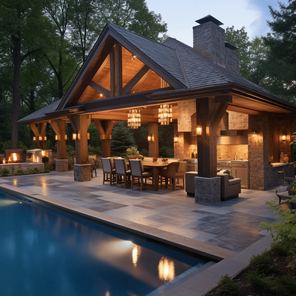 luxury pool house