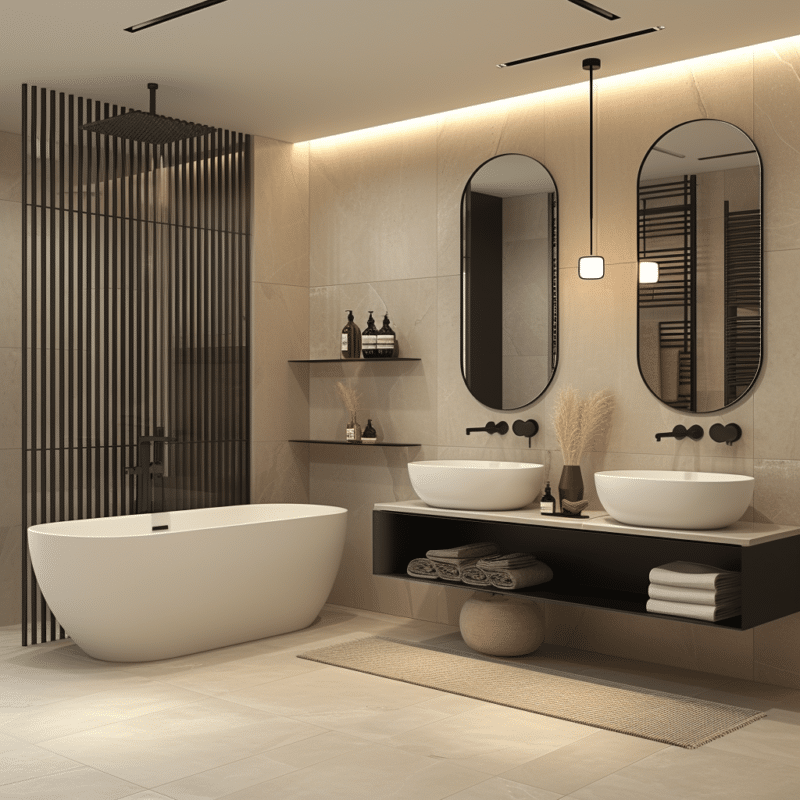 25 Jaw-Dropping Black and White Tile bathroom design ideas - Unique Design Blog
