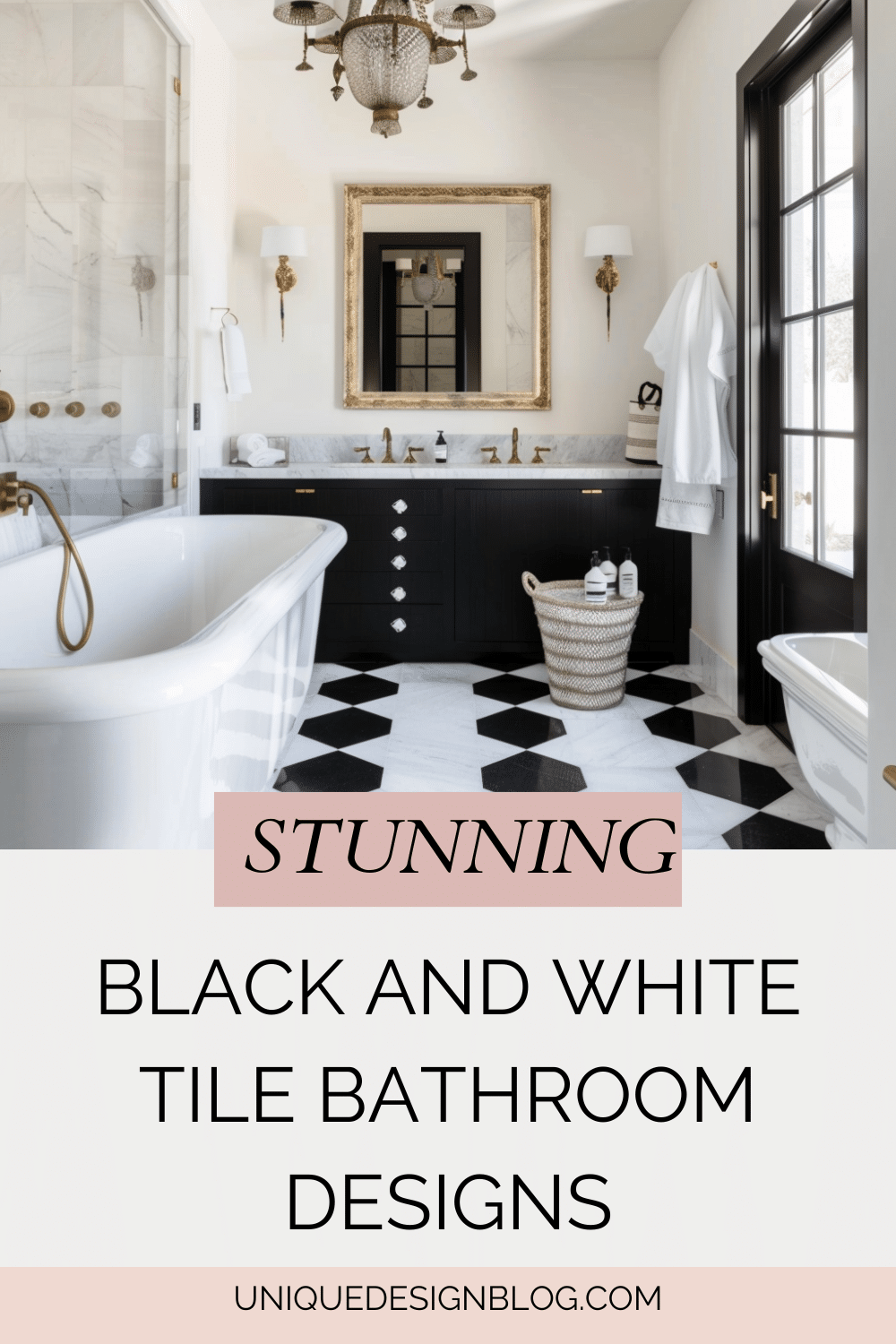 25 Jaw-Dropping Black and White Tile bathroom design ideas - Unique ...