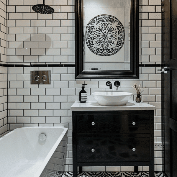 25 Jaw-Dropping Black and White Tile bathroom design ideas - Unique ...