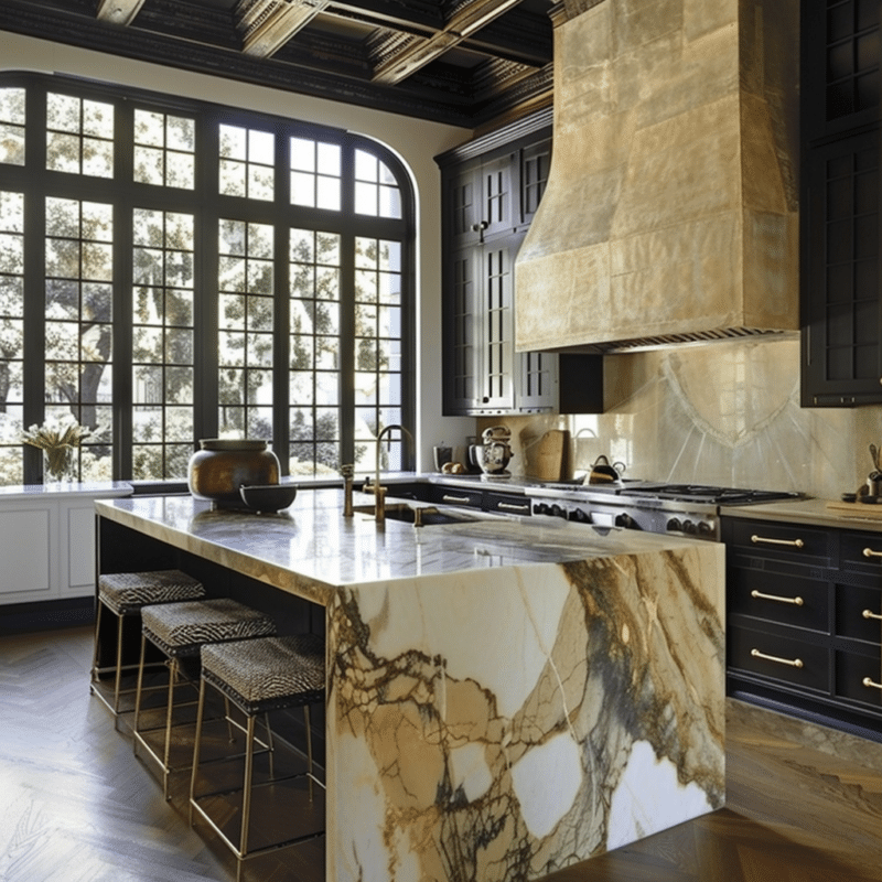 Master the Modern: 30 Waterfall Kitchen Islands that Wow - Unique ...