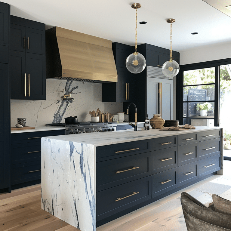 Master the Modern: 30 Waterfall Kitchen Islands that Wow - Unique ...