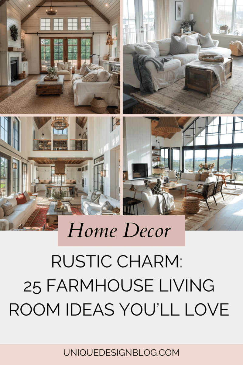 Rustic Charm: 25 Farmhouse Living Room ideas You’ll Love - Unique ...