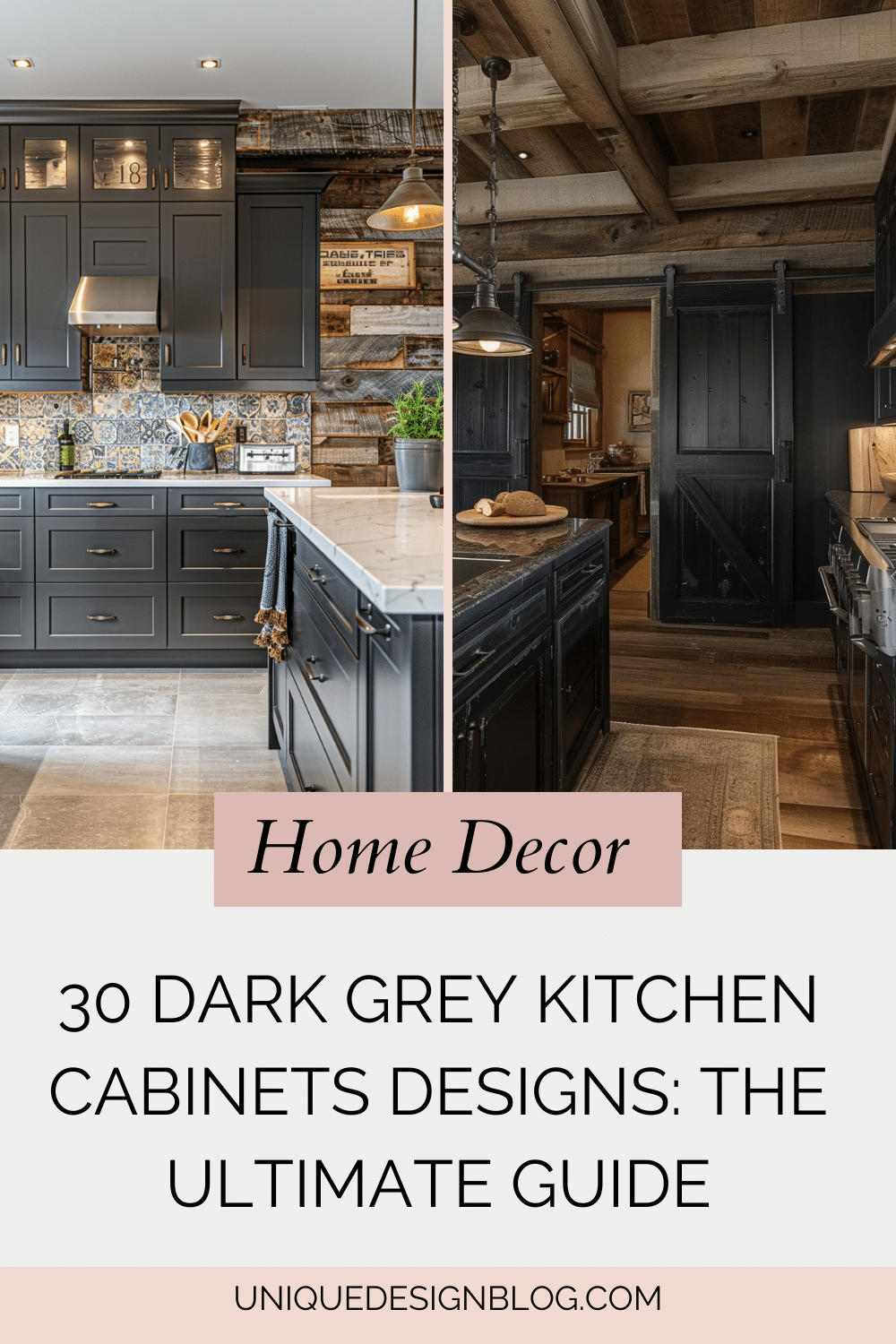 30 Dark Grey Kitchen Cabinets Designs: The Ultimate Guide - Unique ...