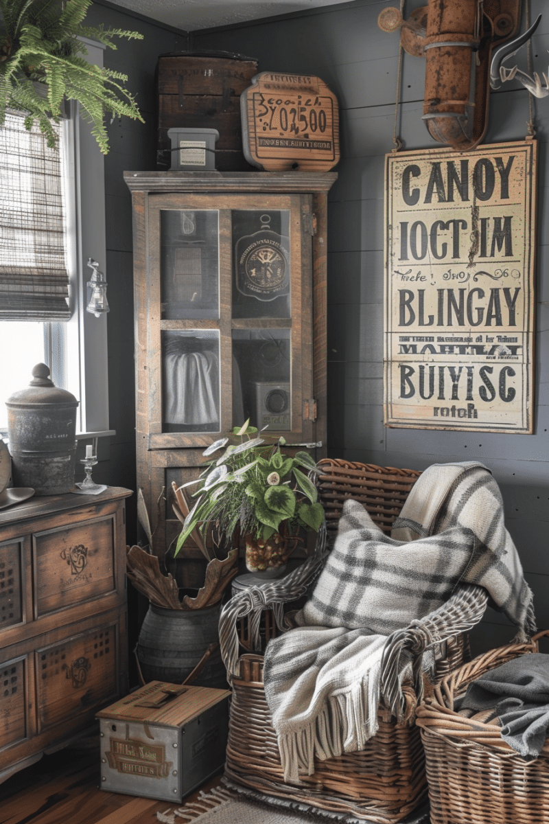 Refined Rustic Farmhouse Style Living Room Design photo