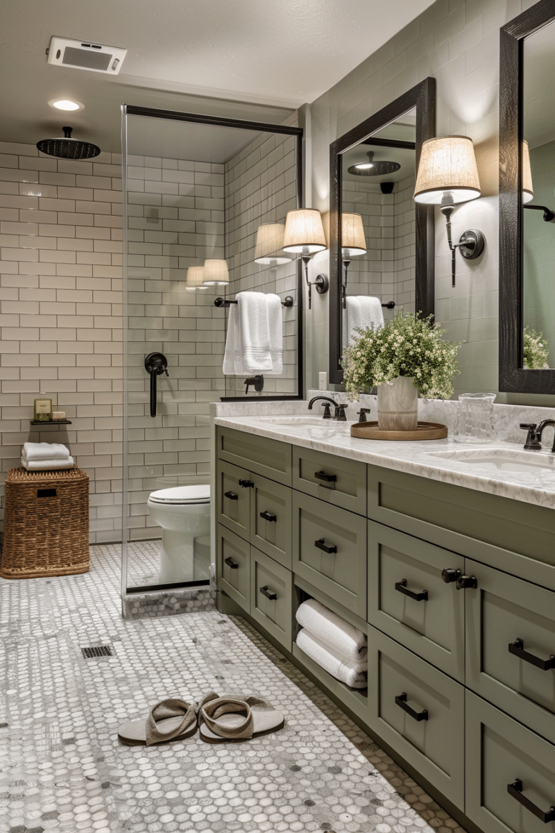 Image showcasing Modern and Chic: 27 Green Bathroom Ideas you need to see - Unique ...
