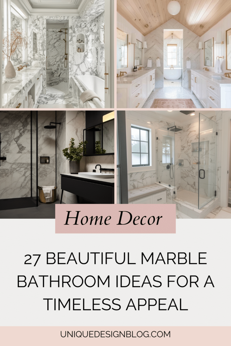 27 Beautiful Marble Bathroom Ideas for a Timeless Appeal - Unique ...
