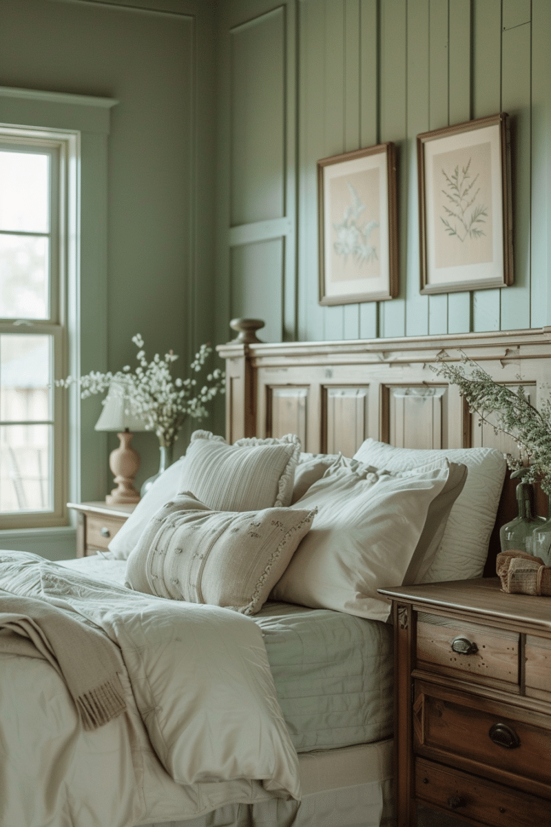 27 Rustic Sage Green Farmhouse bedroom Ideas - Unique Design Blog