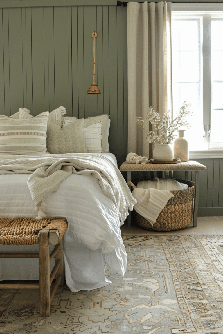 27 Rustic Sage Green Farmhouse bedroom Ideas - Unique Design Blog