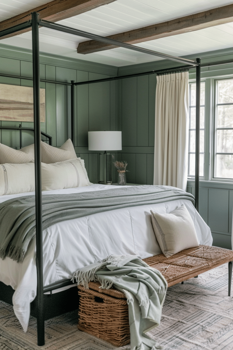 27 Rustic Sage Green Farmhouse bedroom Ideas - Unique Design Blog