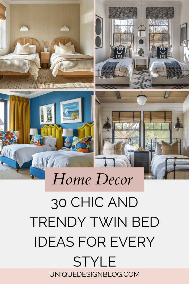 30 Chic and Trendy Twin Bed Ideas for Every Style - Unique Design Blog