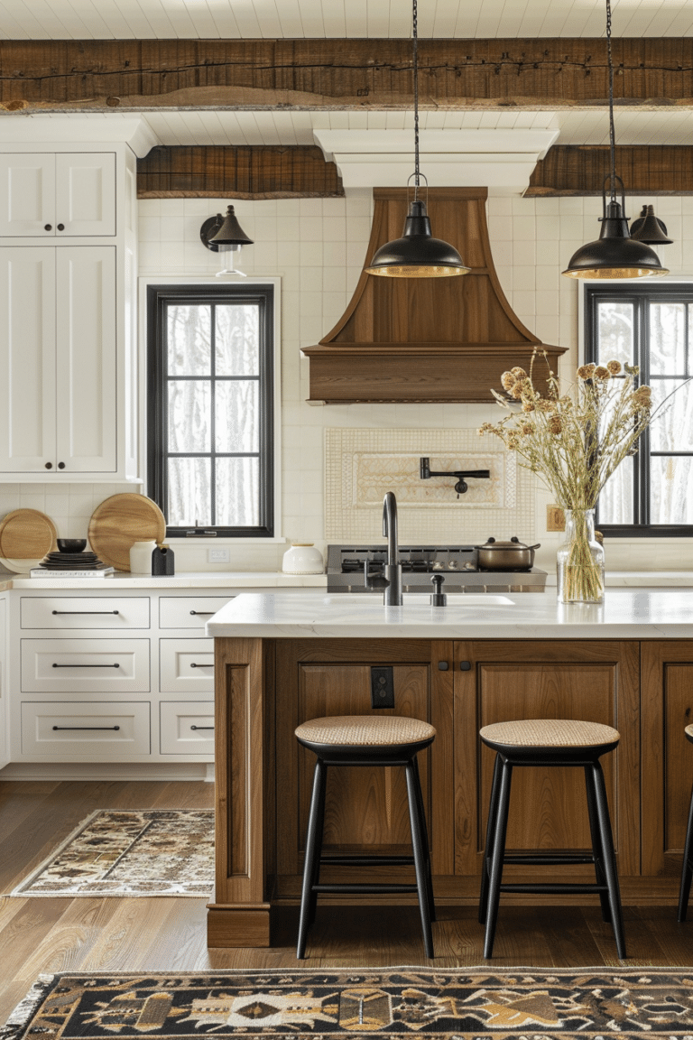 30 Beautiful White Kitchen with Wood Island ideas you need to copy ...