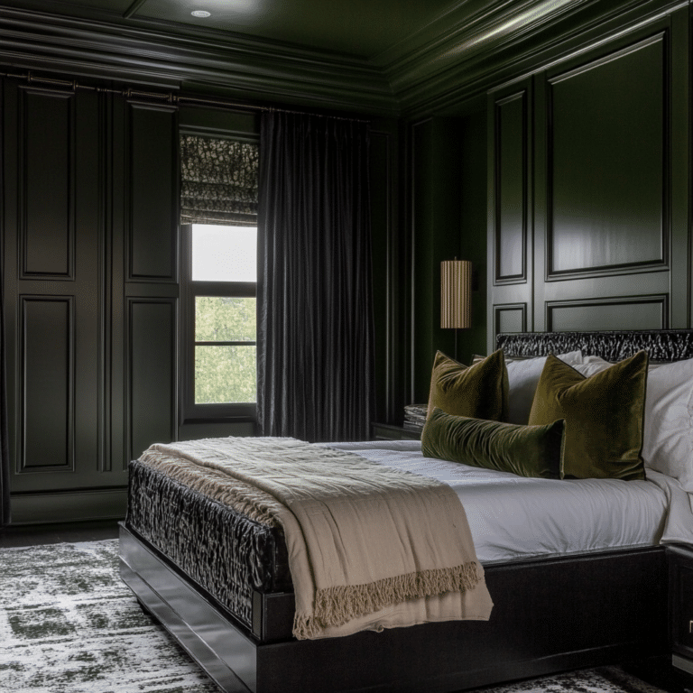 Modern & Moody: 27 Dark Green Bedroom Inspirations - Unique Design Blog