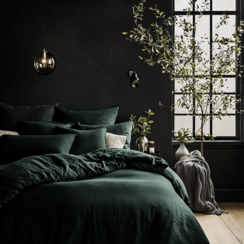 Modern & Moody: 27 Dark Green Bedroom Inspirations - Unique Design Blog