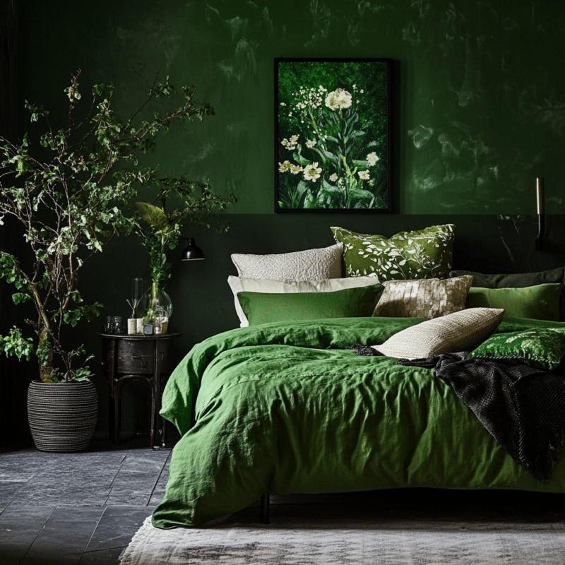 Modern & Moody: 27 Dark Green Bedroom Inspirations - Unique Design Blog