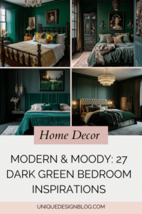 Modern & Moody: 27 Dark Green Bedroom Inspirations - Unique Design Blog