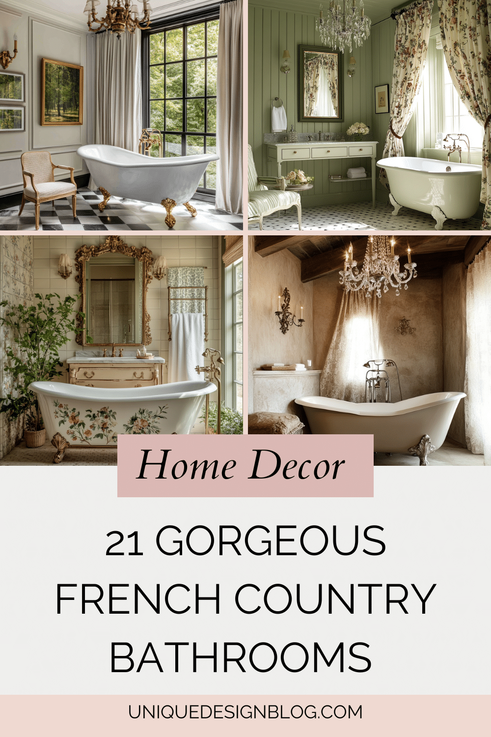 21 Gorgeous French Country Bathrooms you need to see - Unique Design Blog