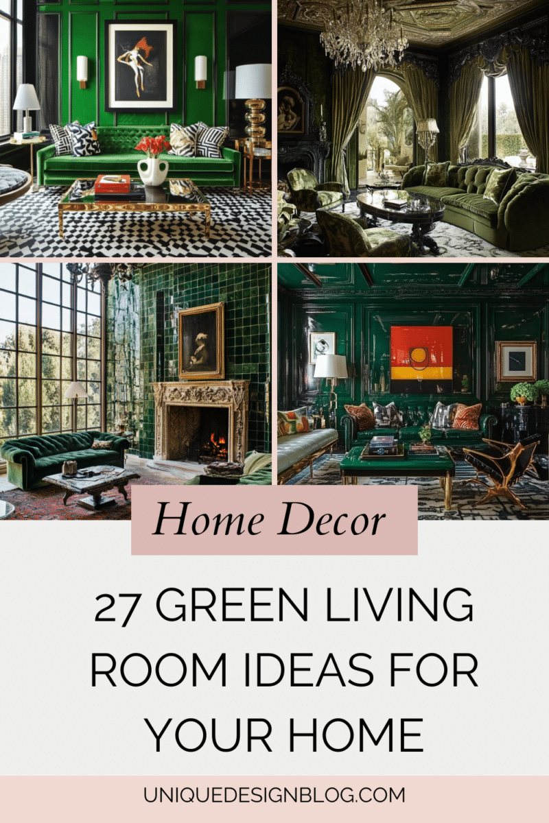 27 Green Living room ideas for your home - Unique Design Blog