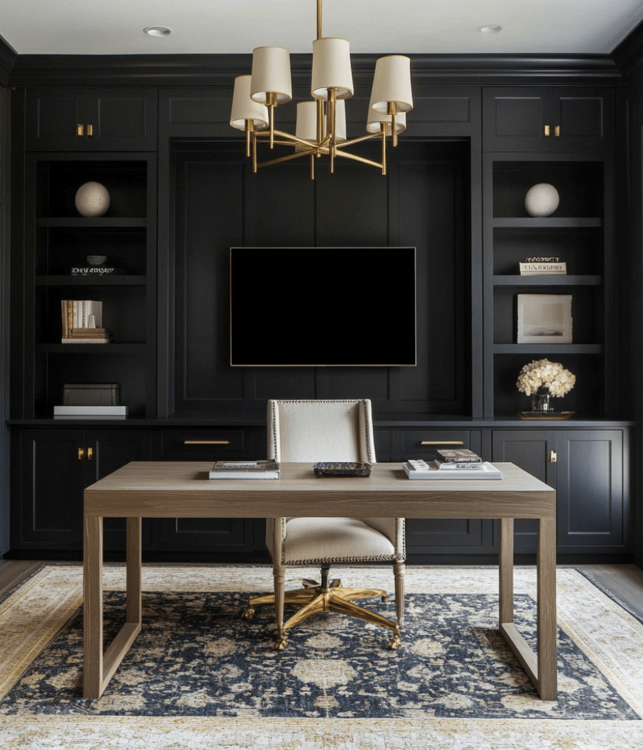 27 Elegant and Chic Moody Office Ideas for your home - Unique Design Blog