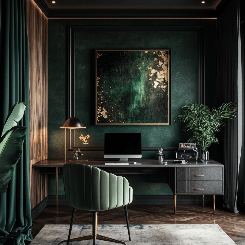 27 Elegant and Chic Moody Office Ideas for your home - Unique Design Blog