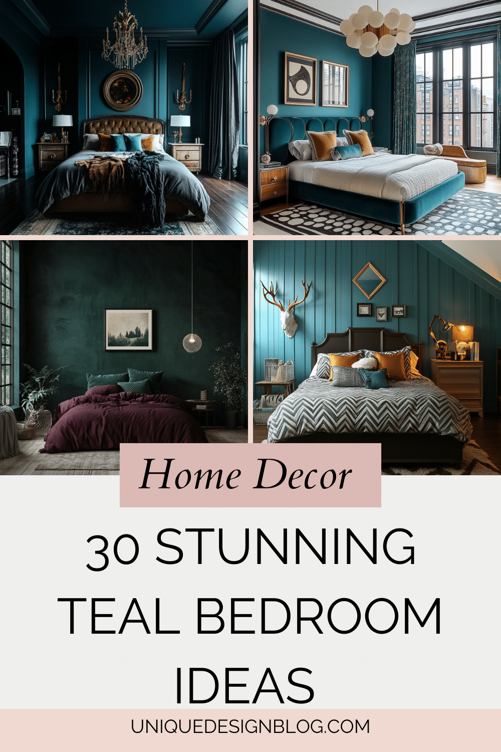 30 Stunning Teal Bedroom ideas for your master bedroom - Unique Design Blog