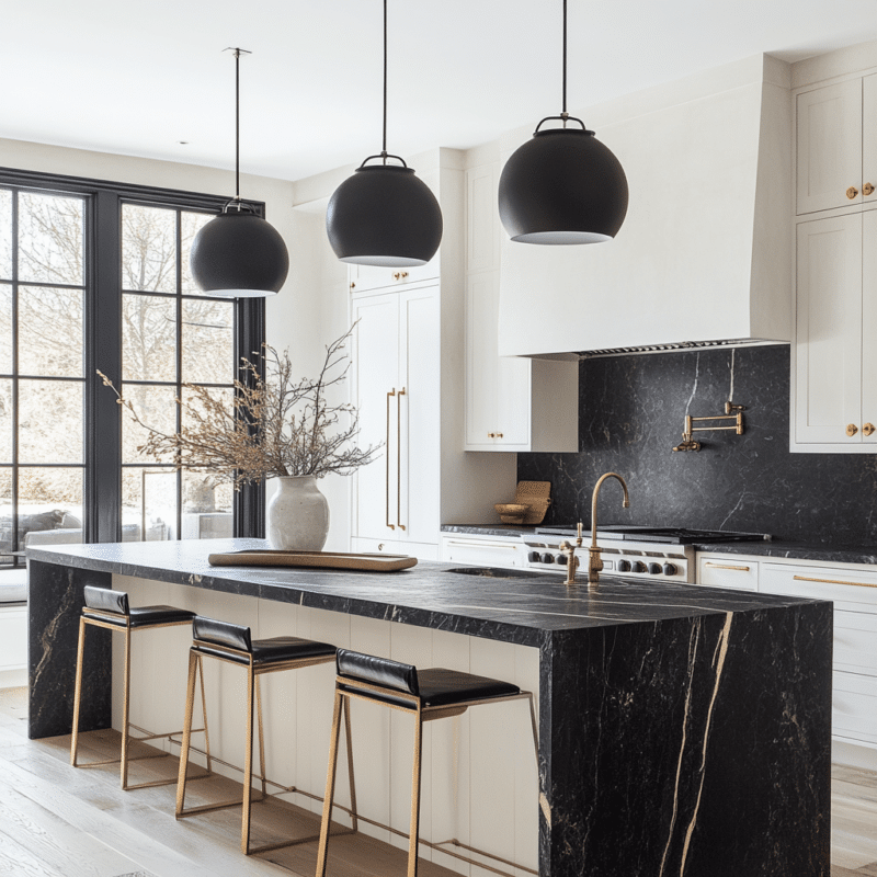 27 Beautiful White Cabinets with Black Countertops Ideas - Unique ...