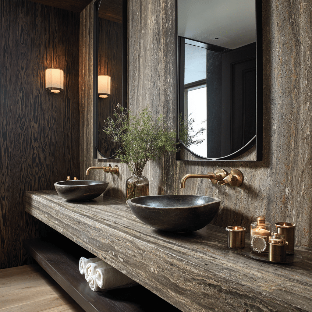 darl travertine vanity